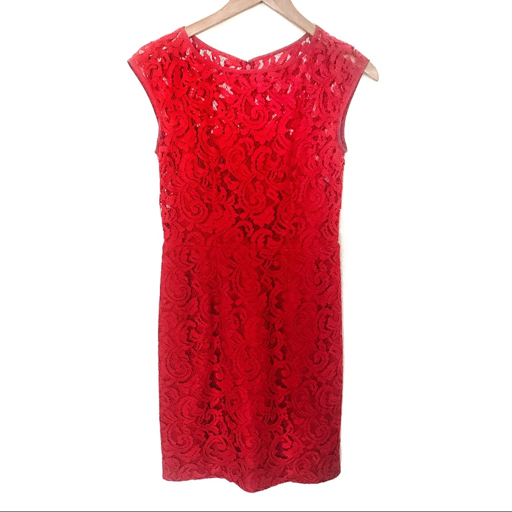 Beautiful Red Lace Dress Banana Republic- Holiday